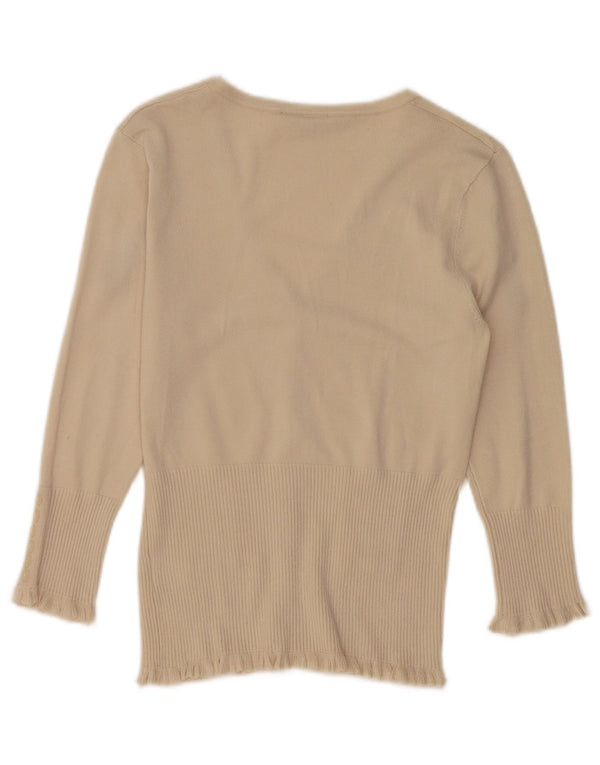 John Lewis Damen-Cardigan-Pullover UK 10 Small Beige Viskose