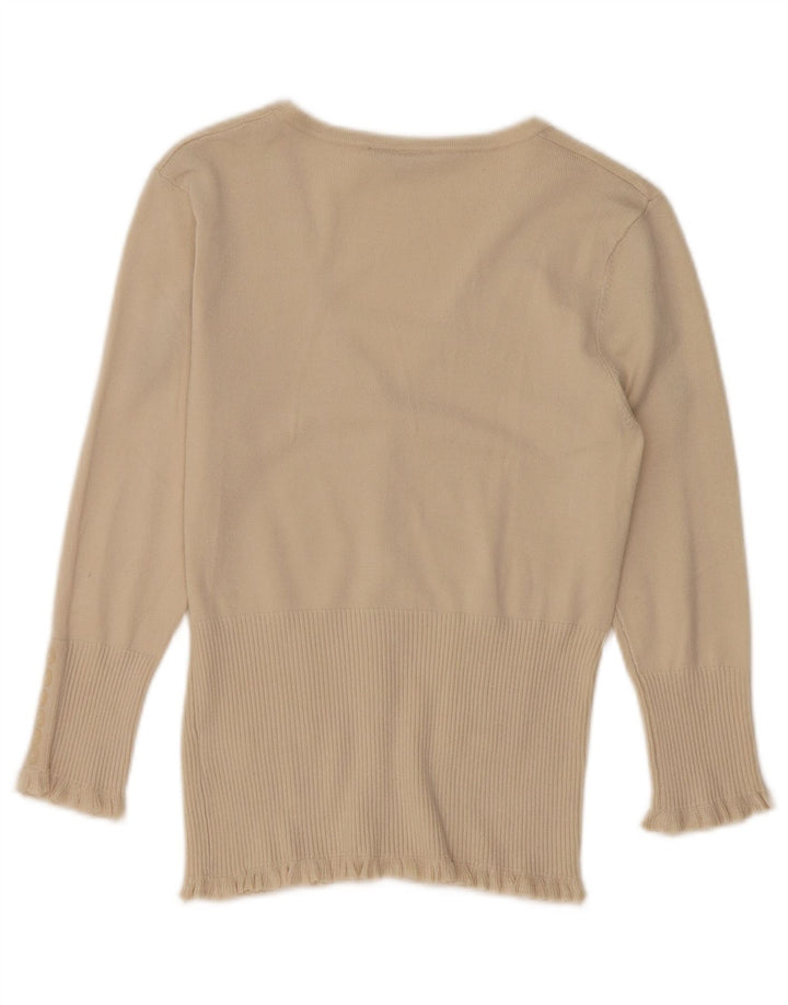 John Lewis Damen-Cardigan-Pullover UK 10 Small Beige Viskose