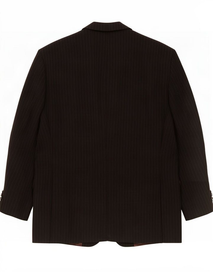 Marks & Spencer Herren-Blazer mit 2 Knöpfen, Gr. 42, Größe L, Schwarz, Nadelstreifen