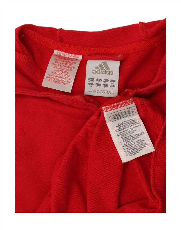 Adidas Mädchen-Kapuzenpullover mit Reißverschluss, 13–14 Jahre, rote Baumwolle