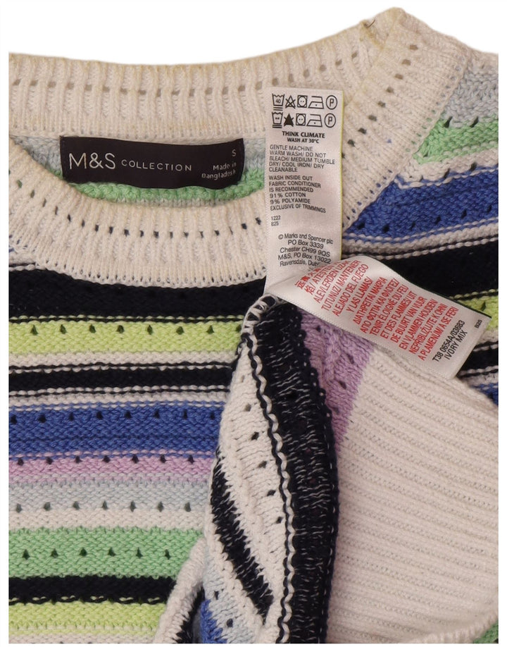 Marks & Spencer Damen-Pullover mit Rundhalsausschnitt, Gr. 10, Größe S, mehrfarbig