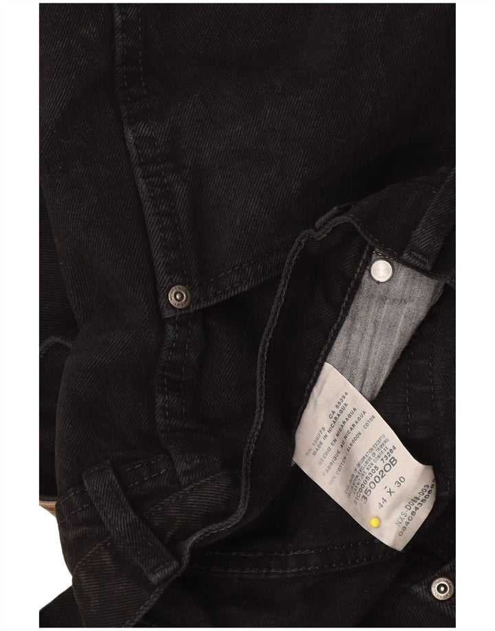 Wrangler Herren Straight Jeans W44 L30 Schwarze Baumwolle