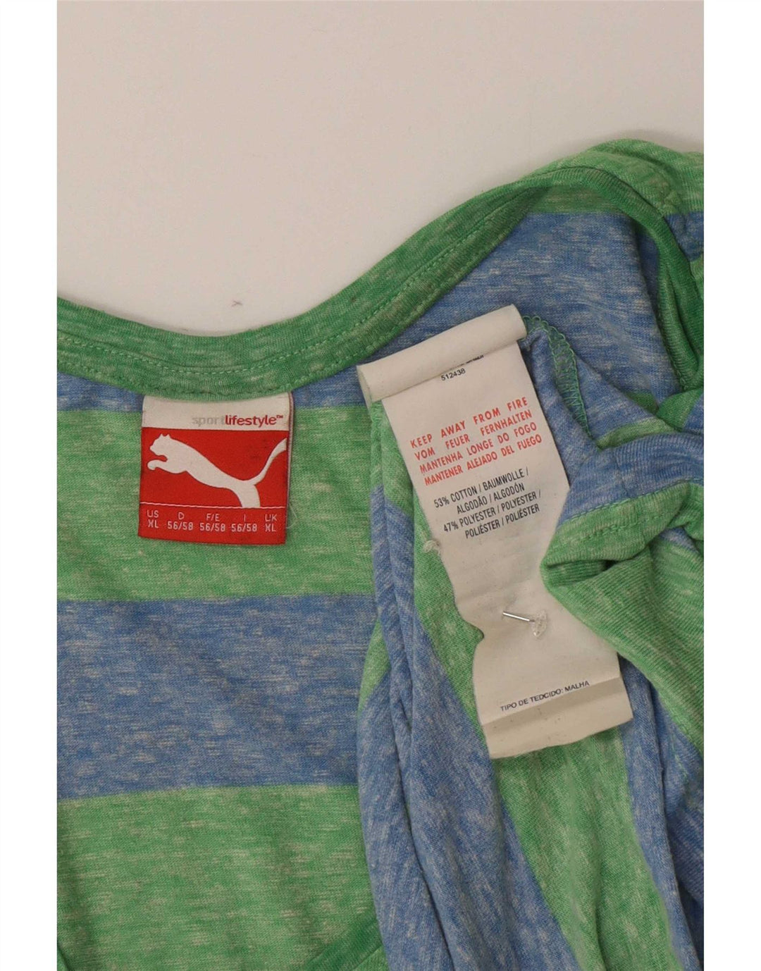 Puma Herren Weste Top XL grün gestreift Baumwolle