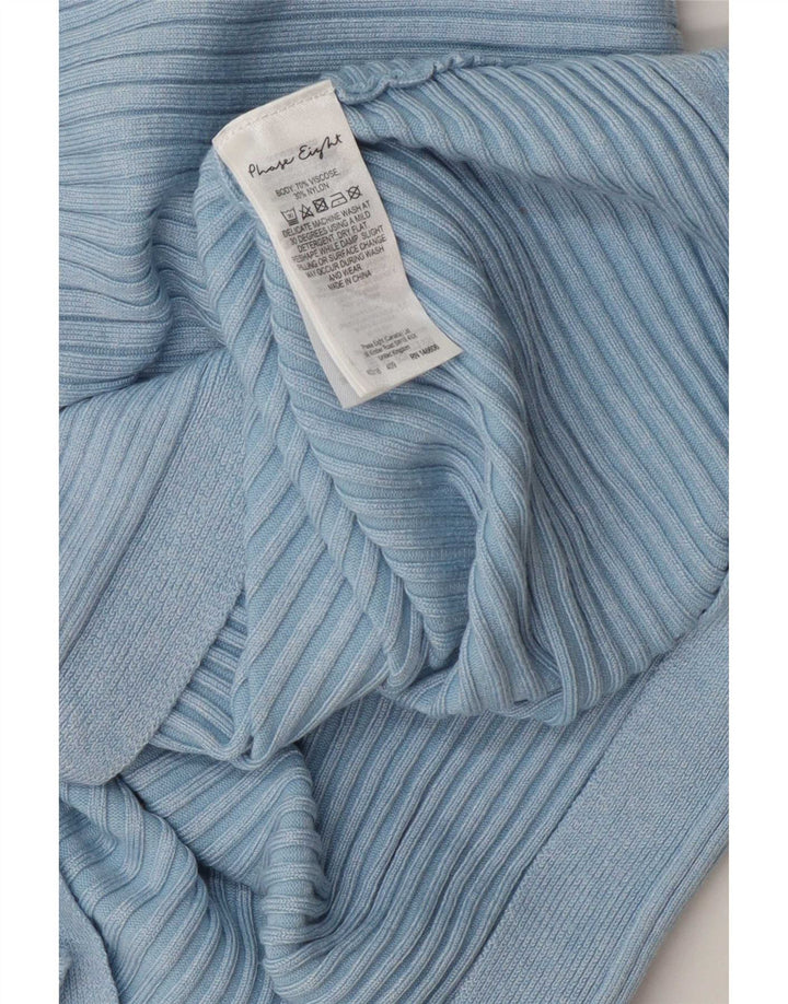 Phase Eight Damen-Top, normal, 3/4-Ärmel, UK-Größe 44, Größe L, blau gestreift, Viskose