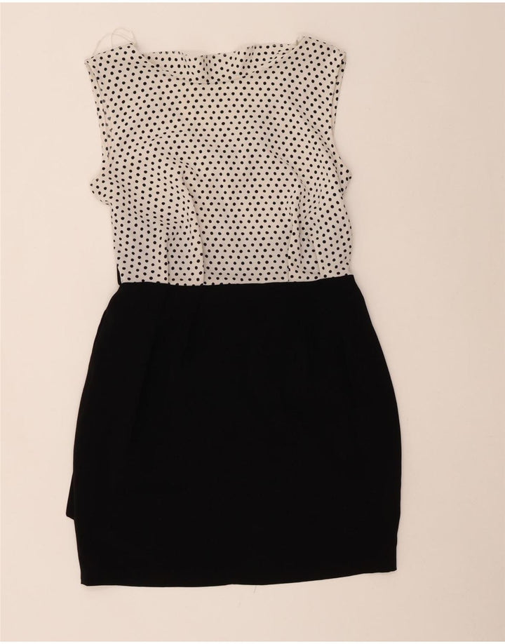 CLOSET Ärmelloses Etuikleid für Damen, UK-Größe 44, mittelgroß, schwarz gepunktet