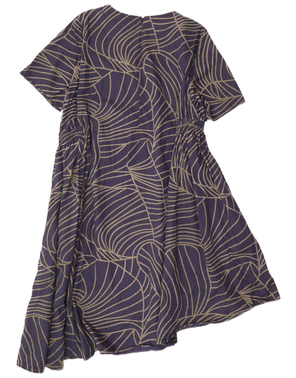 COS Damen Asymmetrisches Kleid EU 42 Große marineblaue geometrische Baumwolle