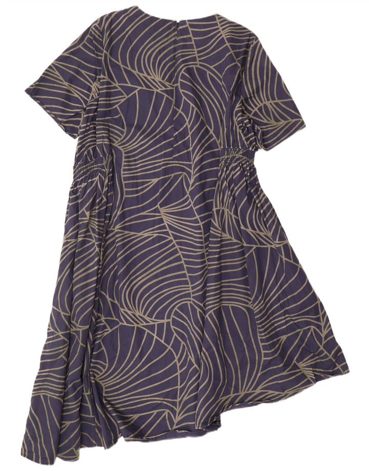 COS Damen Asymmetrisches Kleid EU 42 Große marineblaue geometrische Baumwolle