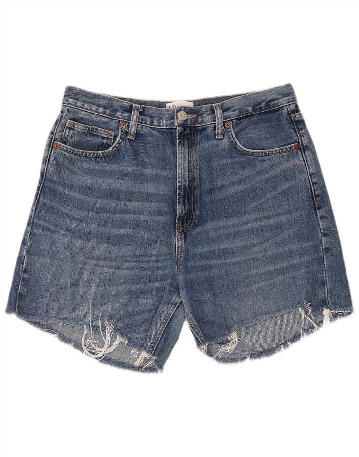 Zara Damen Jeansshorts EU 40 Medium W30 Blaue Baumwolle