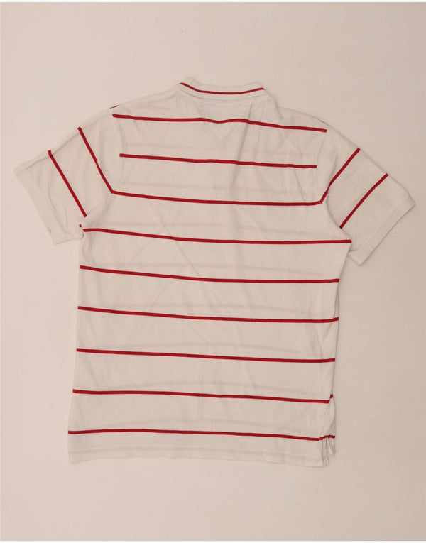 TOMMY HILFIGER Herren Slim Fit Poloshirt 2XL weiß gestreift aus Baumwolle