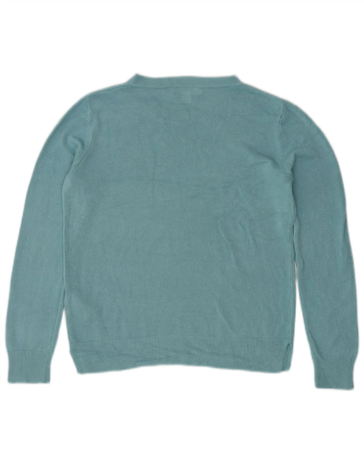 Marks & Spencer Damen-Pullover mit U-Boot-Ausschnitt, UK 12, Mittelblau, Acryl