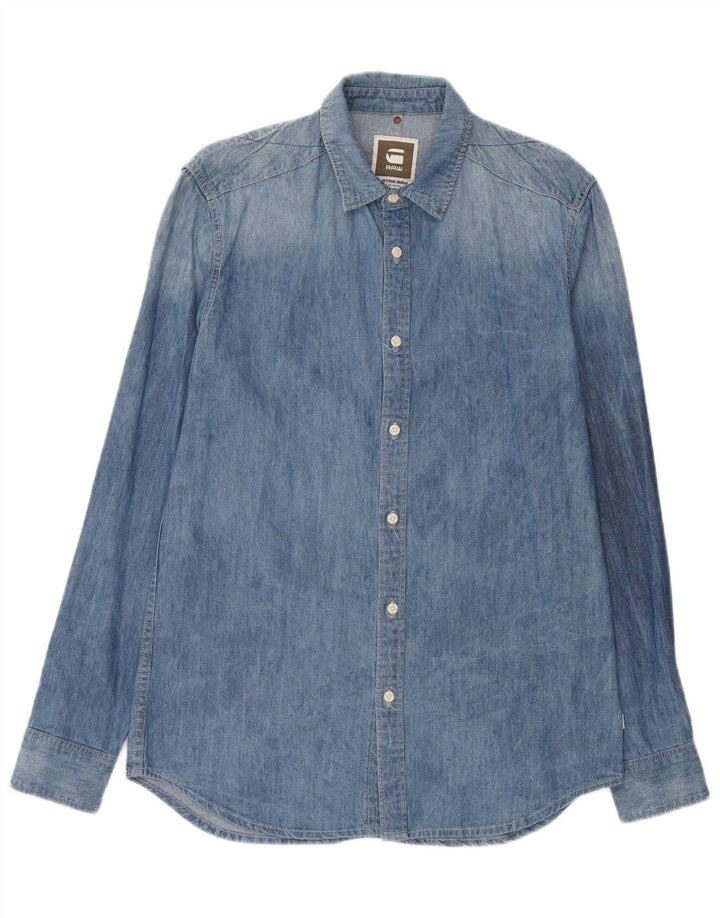 G-Star Herren-Jeanshemd, große blaue Baumwolle