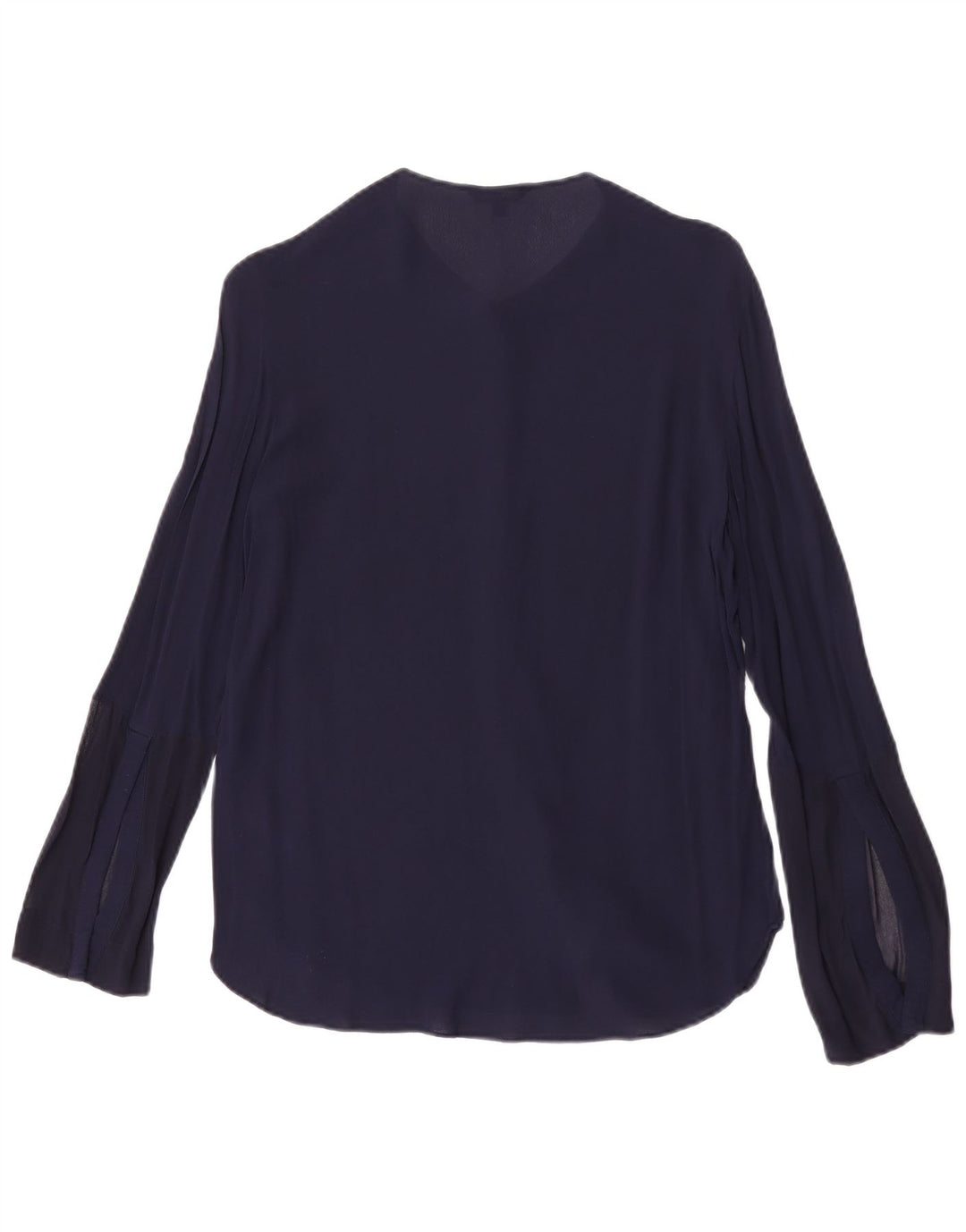 Massimo Dutti Damen Hemdbluse EU 40 Mittelmarineblaue Viskose