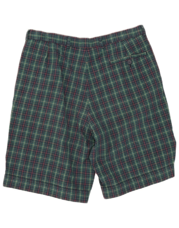 Lacoste Herren Pegged Chino Shorts Größe 42 Medium W31 Grün karierte Baumwolle