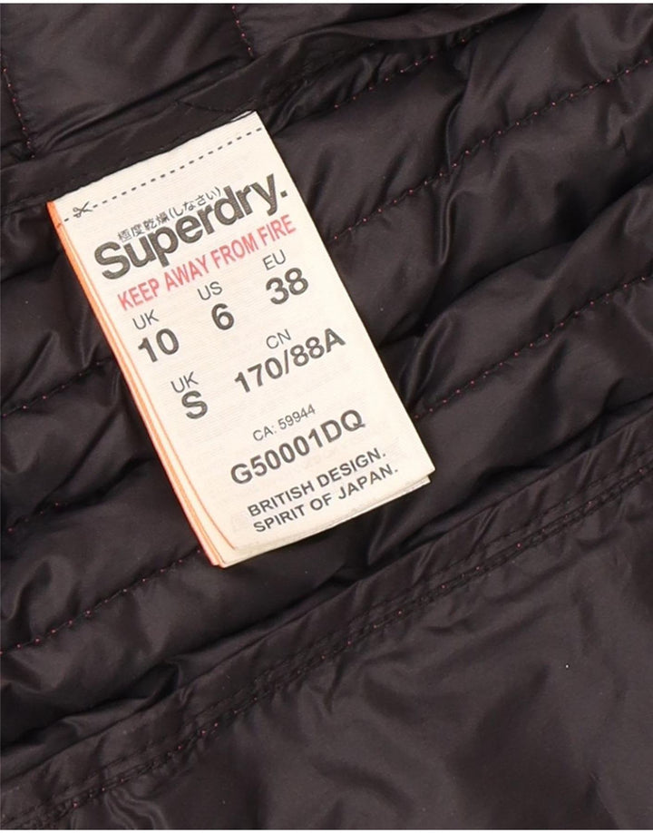 Superdry Wattierte Jacke mit Kapuze für Damen, UK 10, Small, Rosa, Nylon