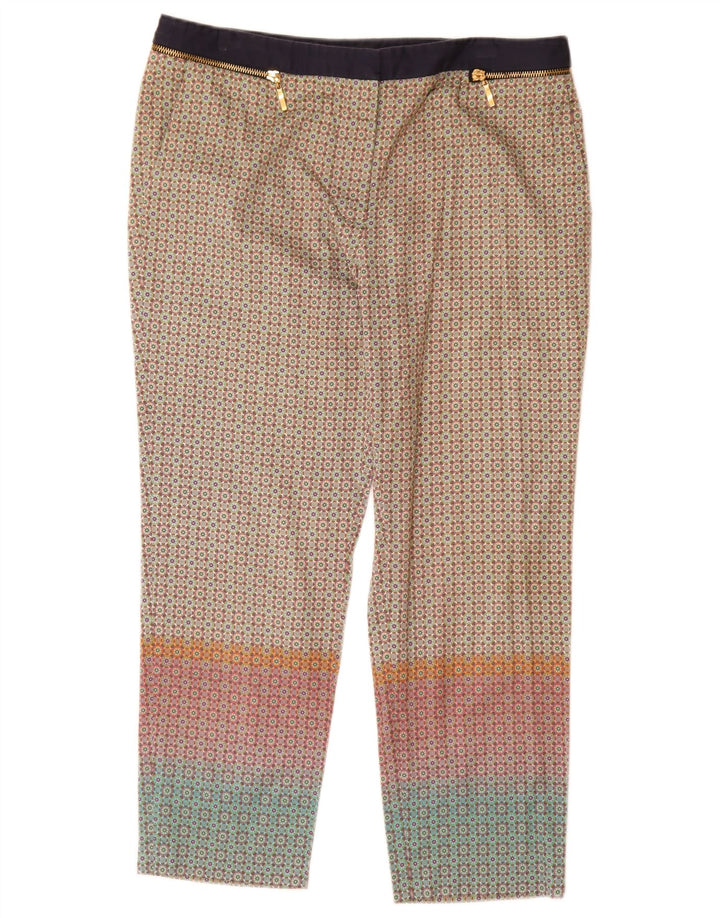 Zara Damen-Hose, kurz geschnitten, EU 40, mittelgroß, W30, L24, mehrfarbig, geometrisch