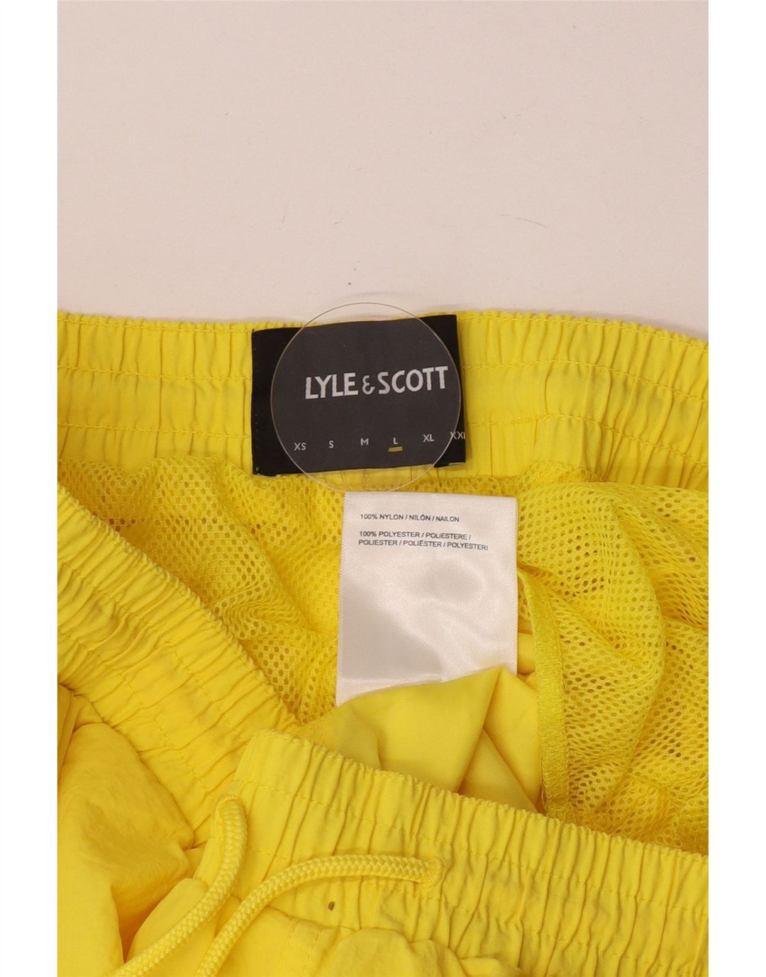 Lyle & Scott Herren-Badeshorts, groß, gelbes Nylon