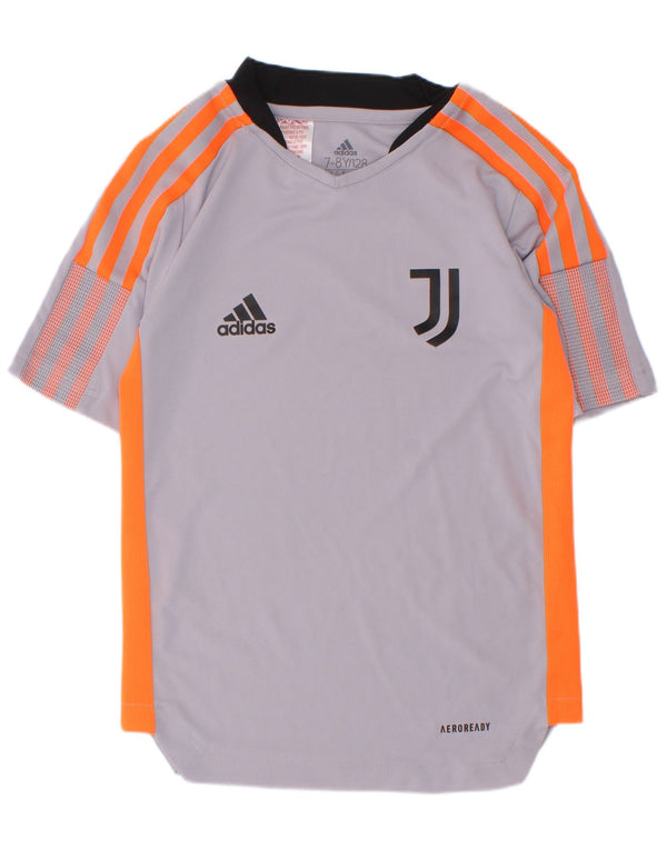 Adidas Juventus Grafik-T-Shirt für Jungen, 7–8 Jahre, Grau, Farbblock