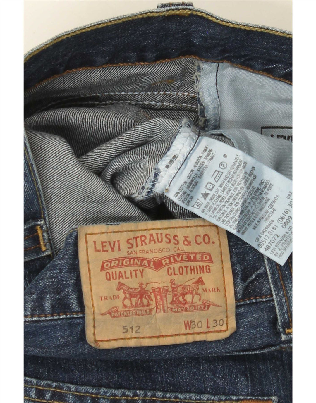 Levi's Herren 512 Bootcut Jeans W30 L30 Blaue Baumwolle