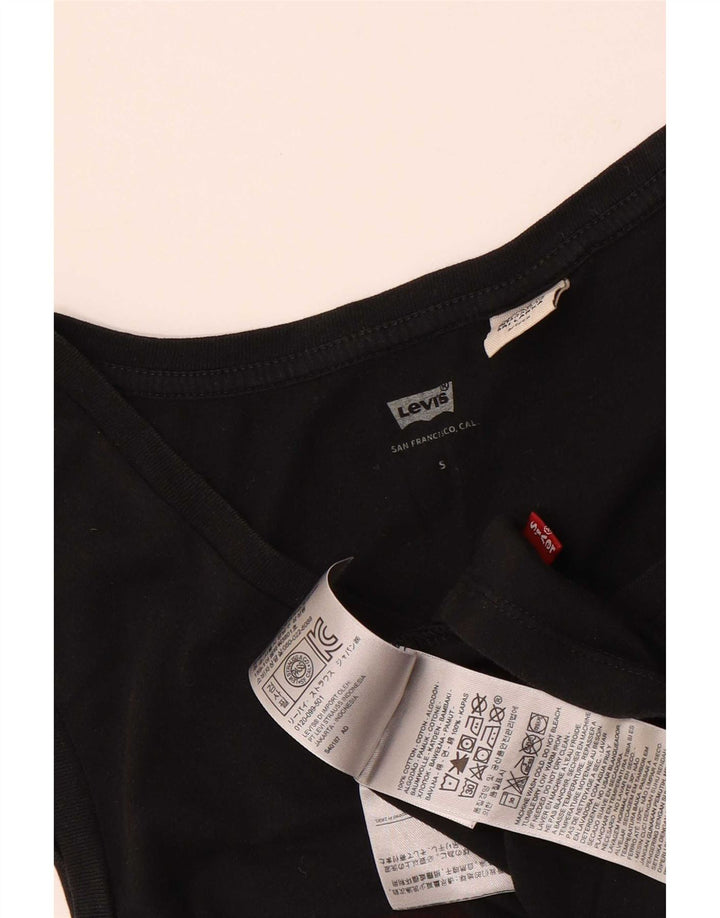 Levi's Damen Graphic Vest Top UK 10 Small Schwarz Baumwolle