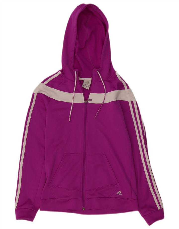 ADIDAS Damen Zip Hoodie Pullover UK 8/10 Small Lila Farbblock