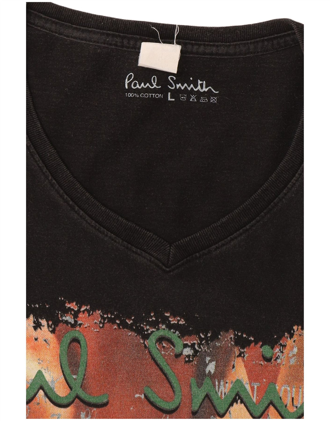 Paul Smith Herren-T-Shirt mit Grafik, groß, aus schwarzer Baumwolle