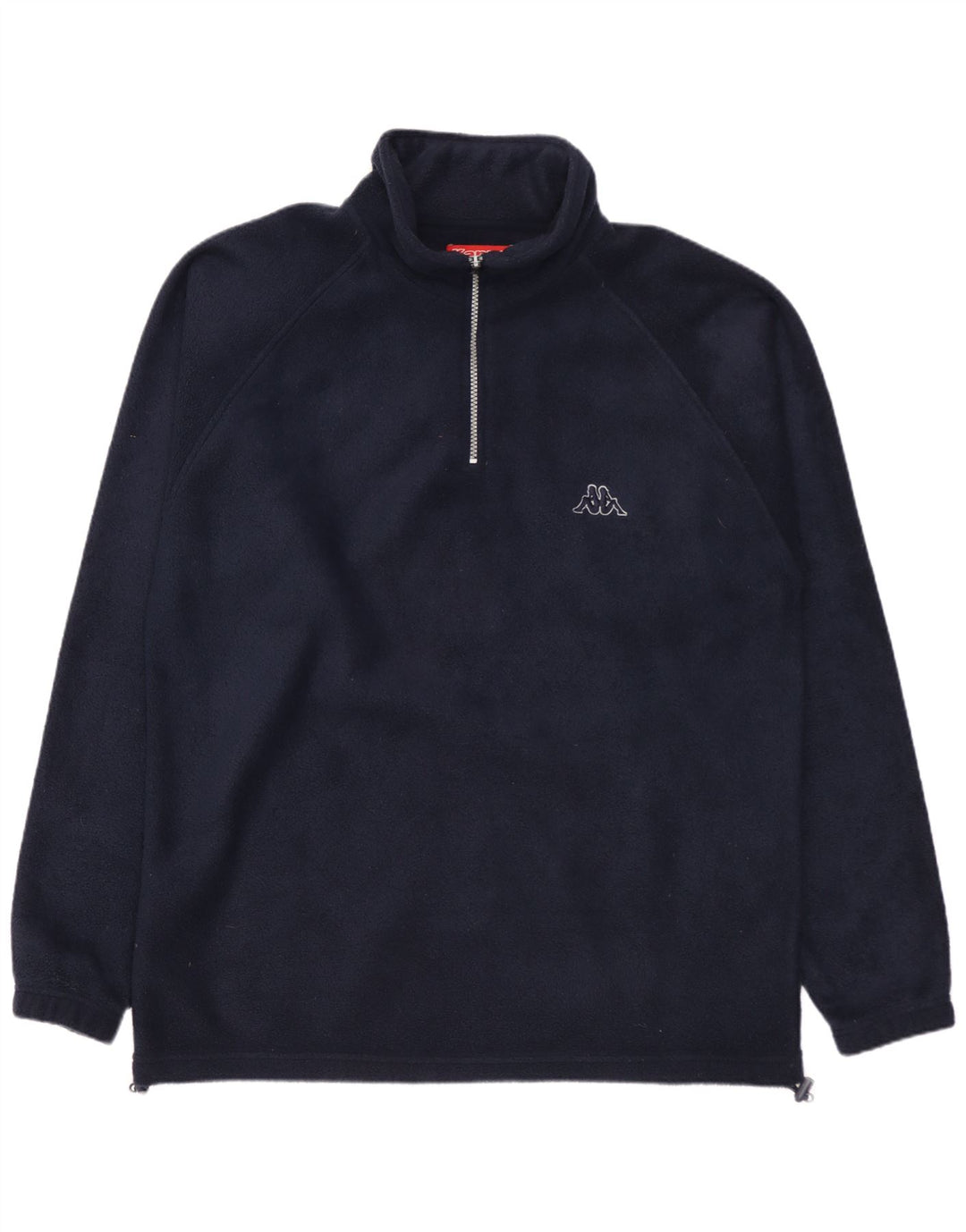 Kappa Herren-Fleecepullover mit Reißverschluss am Hals, groß, marineblaues Polyester