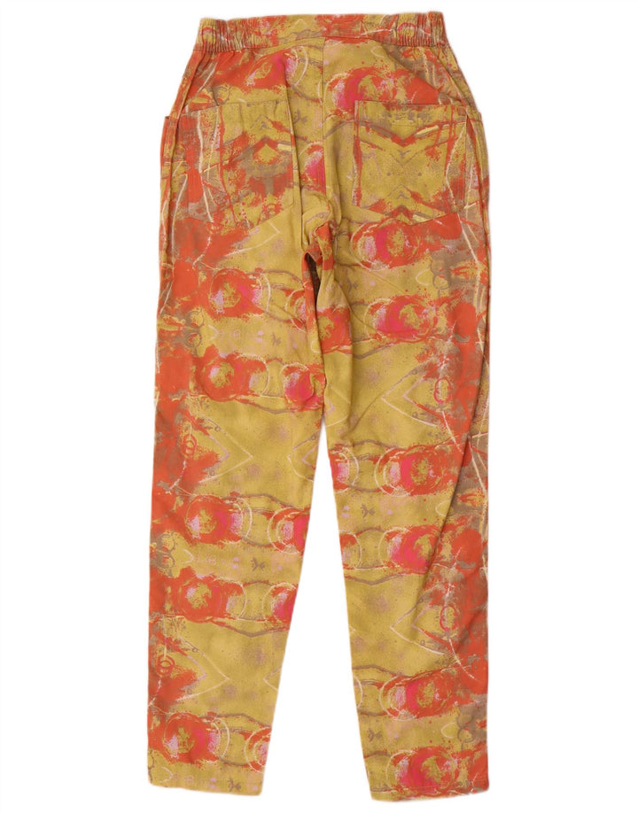 OXBOW Womens Abstract Pattern Slim Casual Trousers Small W25 L30 Yellow