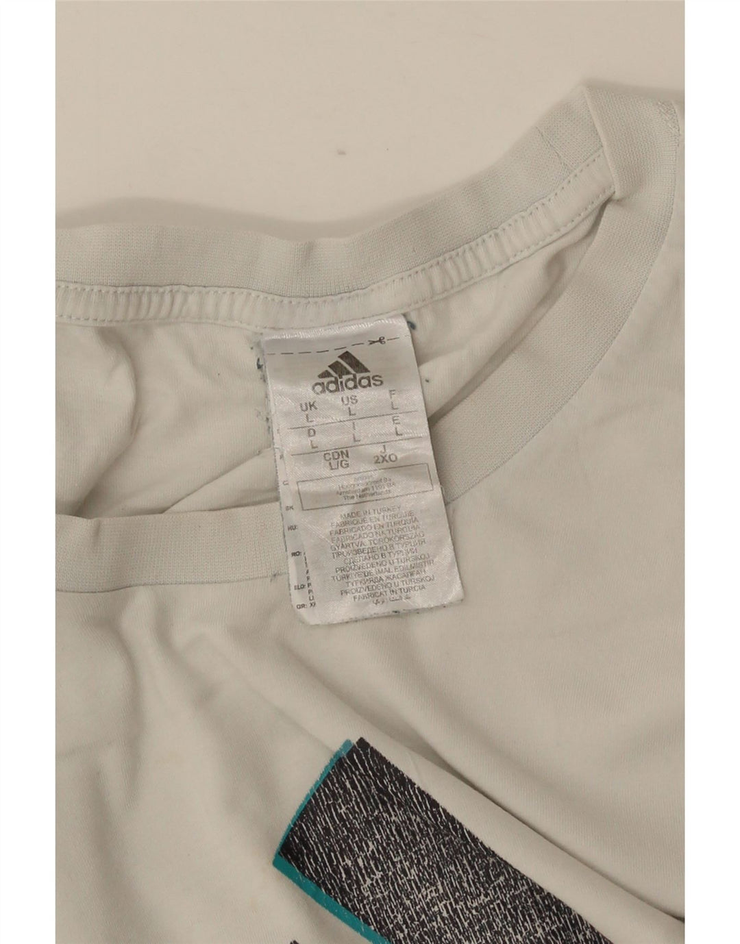 ADIDAS Herren Grafik T-Shirt Top Große weiße Baumwolle
