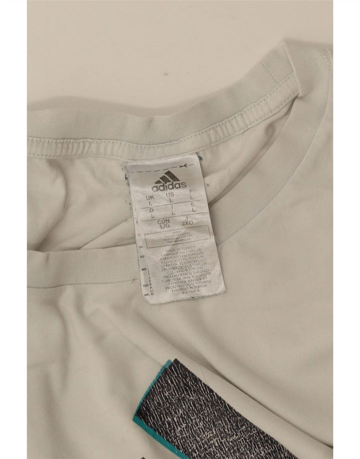 ADIDAS Herren Grafik T-Shirt Top Große weiße Baumwolle