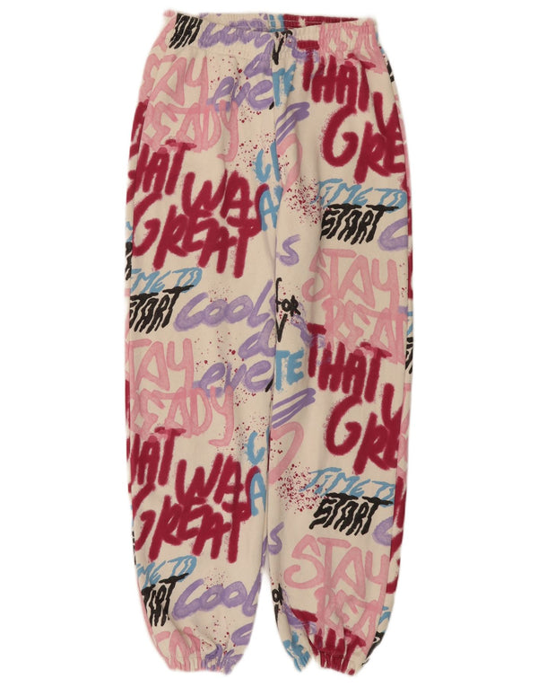 ZARA Mädchen-Trainingshose mit Grafik, Jogginghose, 13–14 Jahre, aus weißer Baumwolle