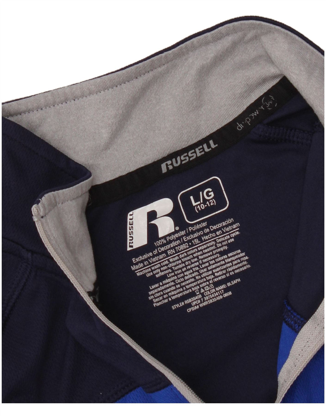 Russell Athletic Jungen-Pullover-Trainingsanzug-Oberteil, 10–11 Jahre, Größe L, Marineblau