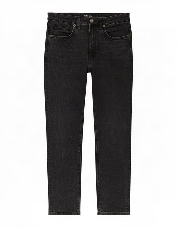 Zara Damen High Waist Tapered Jeans EU 38 Small W28 L27 Schwarz