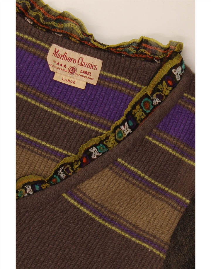 Marlboro Classics Langarm-Tunika-Oberteil für Damen, UK-Größe 44, groß, braun, geometrisch