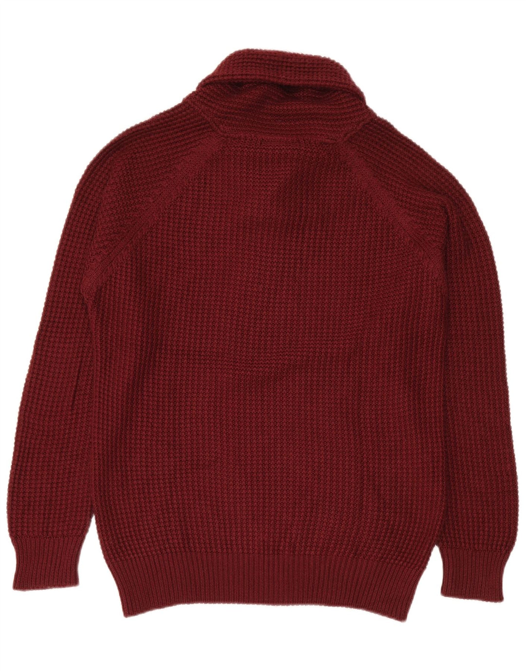 Zara Herren-Pullover mit Schalkragen, großes Kastanienbraun, Acryl