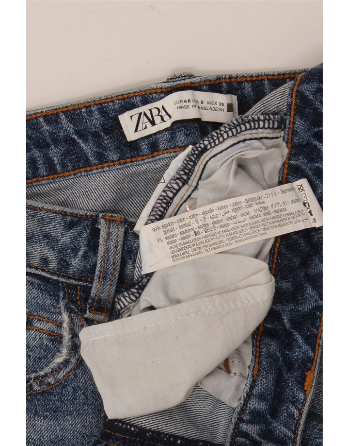 Zara Damen Distressed Slim Jeans EU 40 Medium W30 L28 Blaue Baumwolle