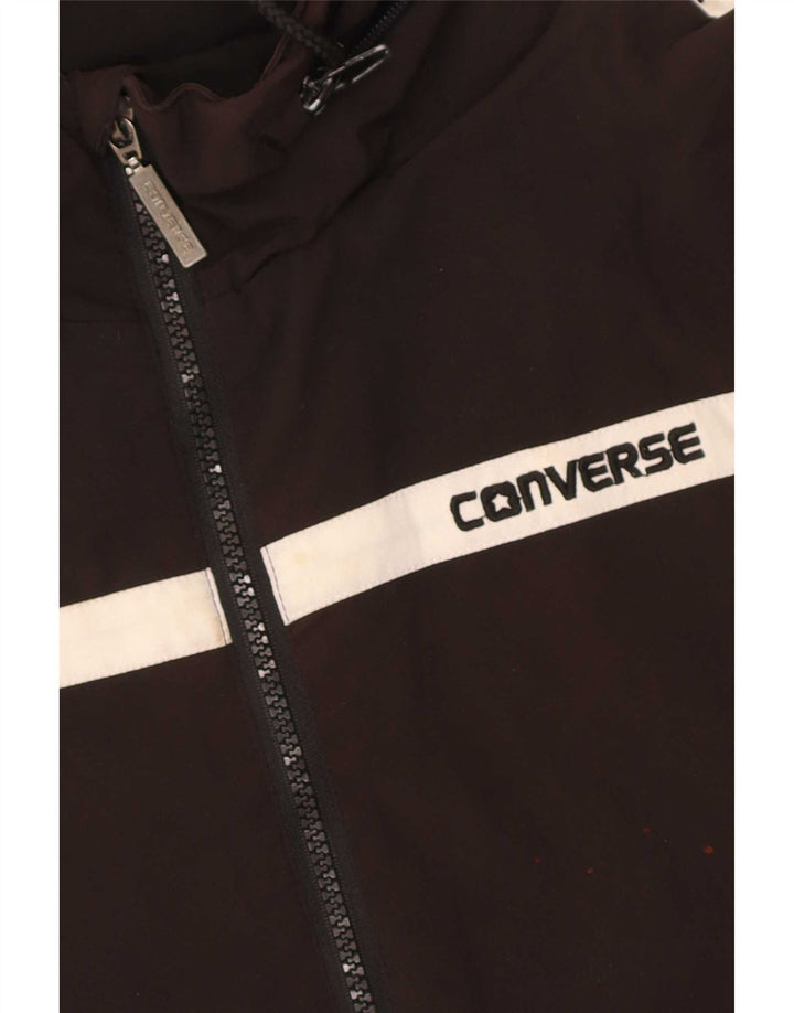 Converse Damen-Windbreakerjacke mit Kapuze, UK 14, Mittelschwarz, Farbblock