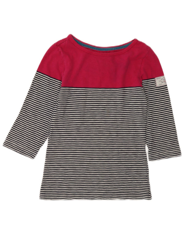 Joules Damen-Top, 3/4-Ärmel, UK 10, Größe S, mehrfarbig, gestreift, Baumwolle