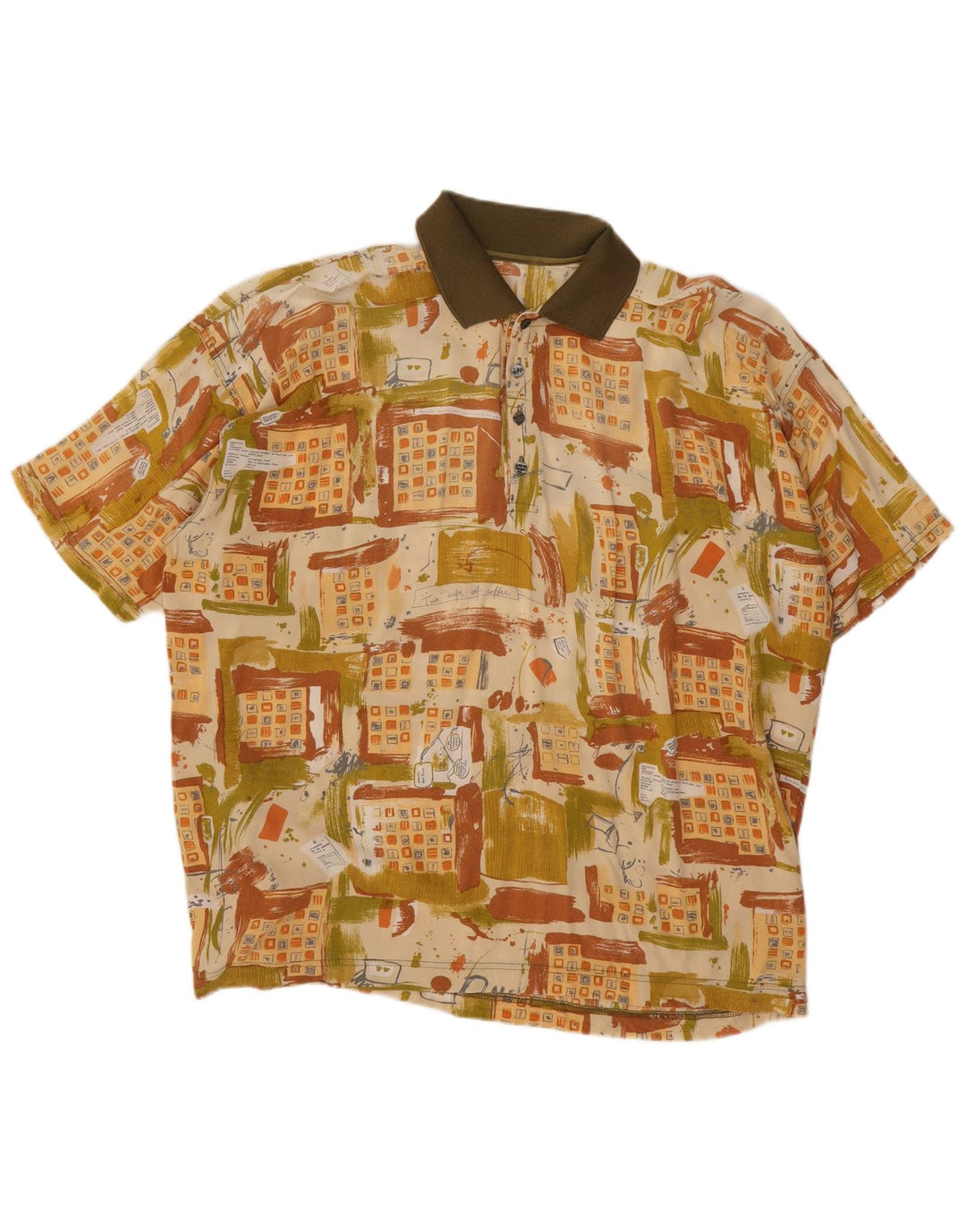 Vintage Herren Kurzarm Pullover Shirt 2XL Mehrfarbig Patchwork
