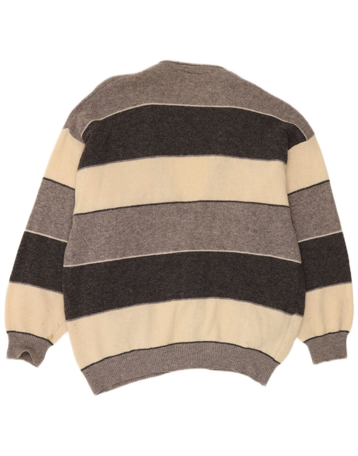 Brian Scott Herren-Strickjacke mit lockerer Passform, IT 50, mittelgrau gestreift
