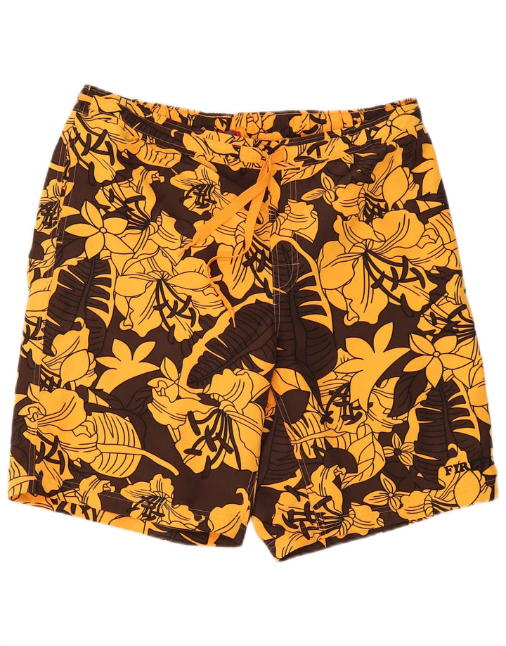 Firefly Herren-Badeshorts, groß, braun, geblümt, Polyester