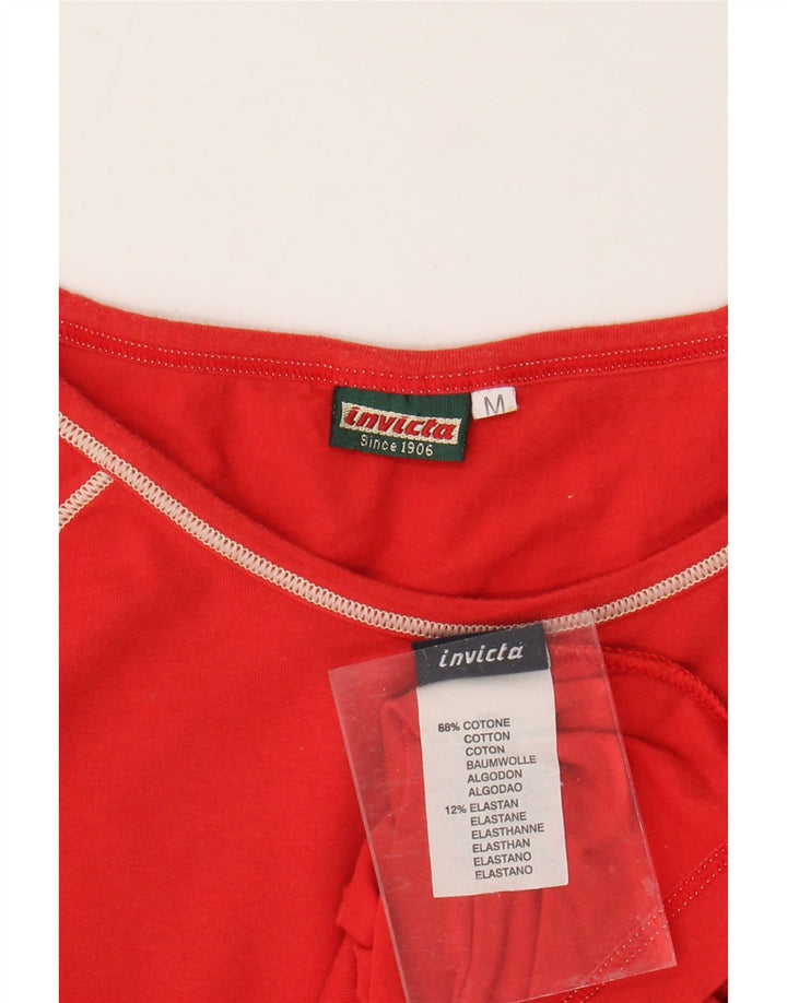 INVICTA Damen T-Shirt Top UK 12 Mittelrote Baumwolle