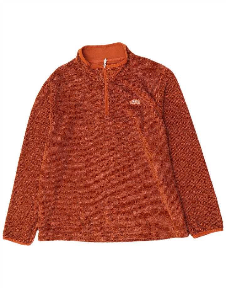Weird Fish Herren-Fleecepullover mit Reißverschluss am Hals, 4XL, braun, Polyester