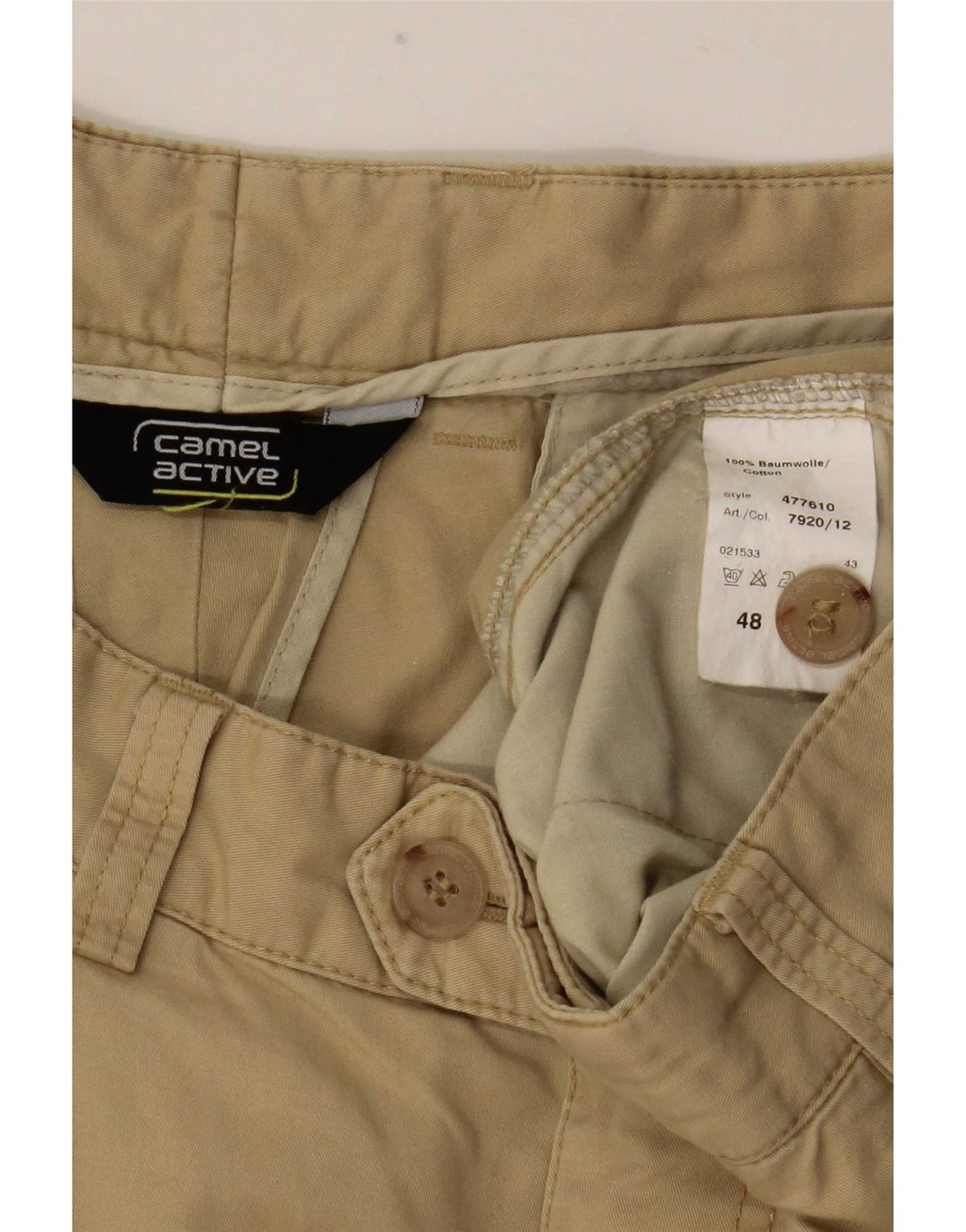 Camel Active Mens Pegged Suit Hose EU 48 Medium W33 L32 Beige Baumwolle