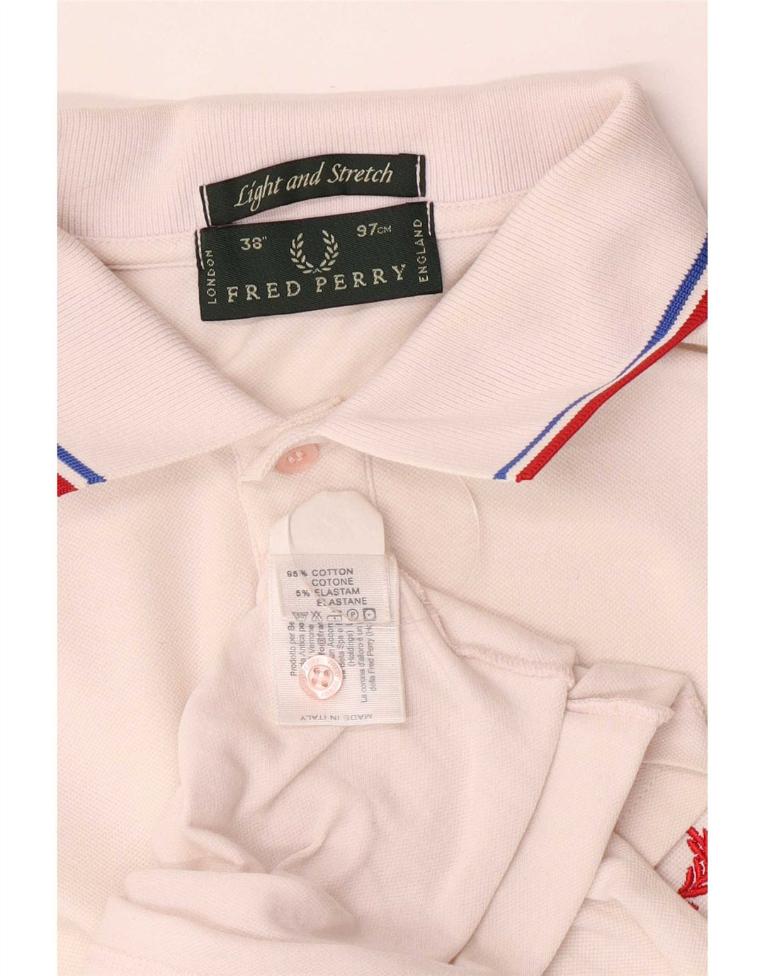 Fred Perry Herren-Poloshirt, klein, weiß gestreift, Baumwolle