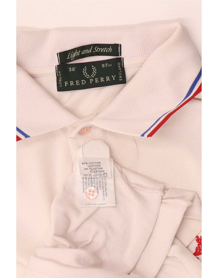 Fred Perry Herren-Poloshirt, klein, weiß gestreift, Baumwolle