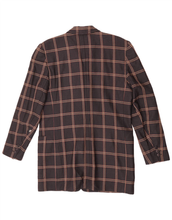 Laurel Damen Longline 3-Knopf-Blazerjacke EU 40 Mittelbraun kariert