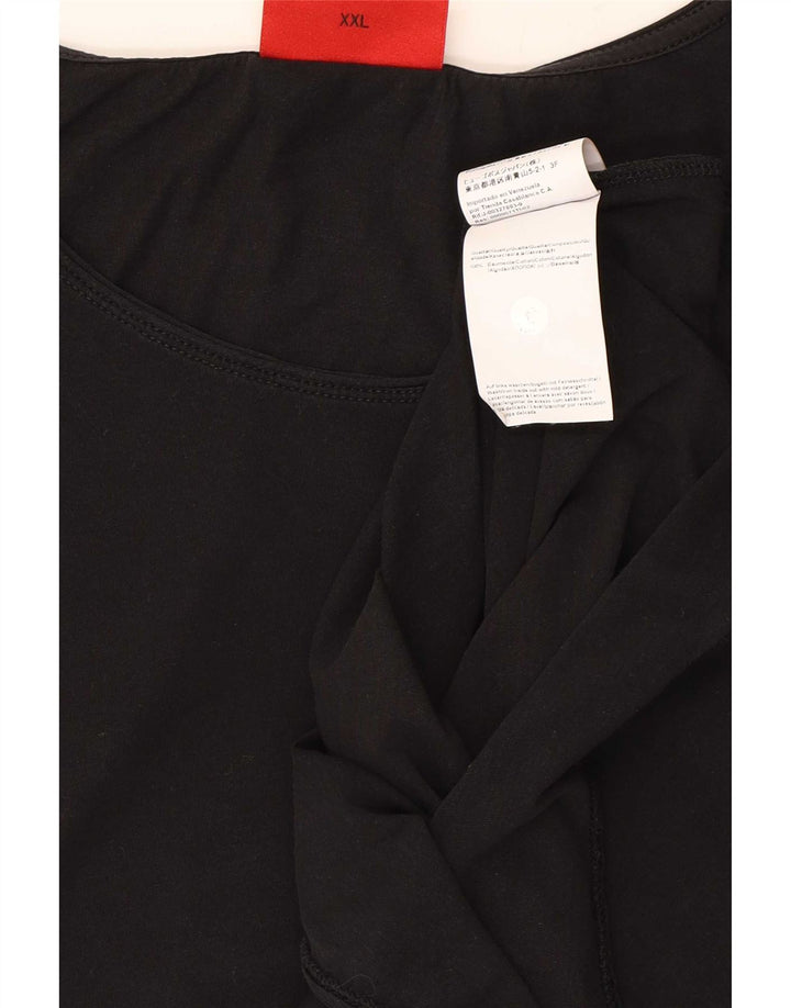 Hugo Boss Herren T-Shirt Top 2XL Schwarz Baumwolle
