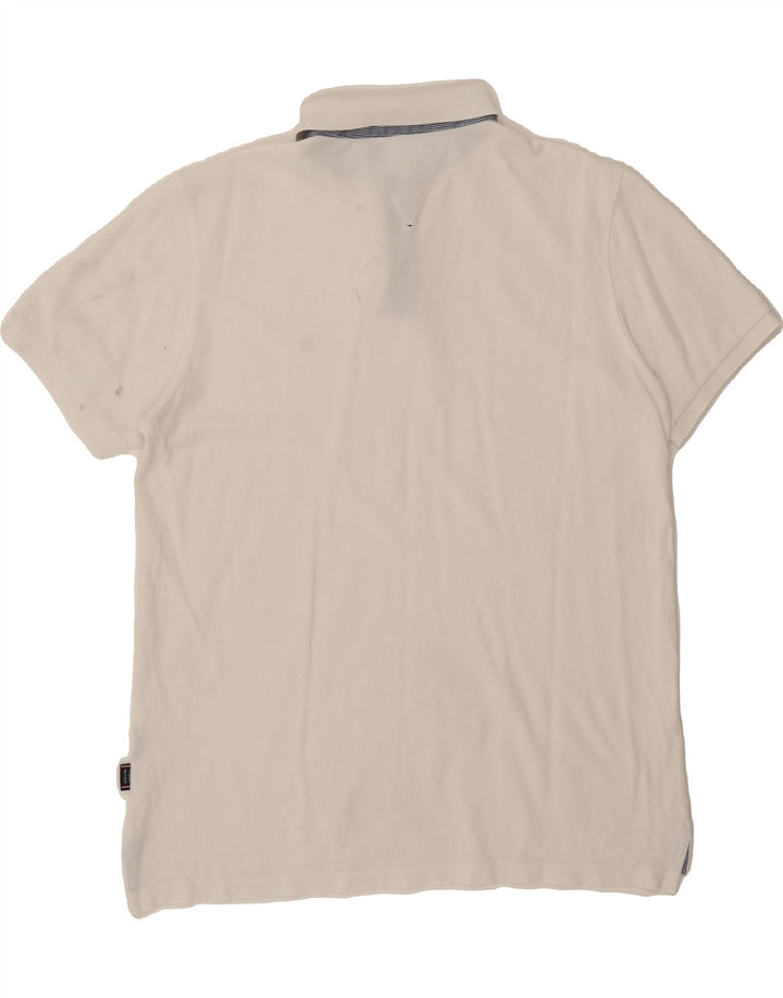 TOMMY HILFIGER Mens Polo Shirt 2XL White Cotton Vintage Tommy Hilfiger and Second-Hand Tommy Hilfiger from Messina Hembry 