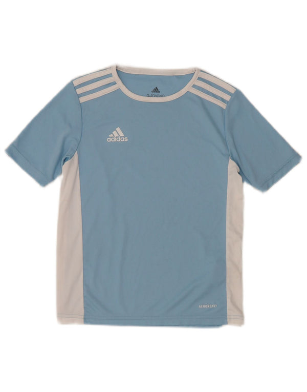 Adidas Aeroready T-Shirt für Jungen, 9–10 Jahre, blaues Colourblock-Polyester