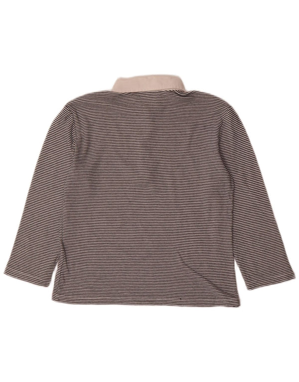 Chaps Damen-Poloshirt mit 3/4-Ärmeln, UK 10, Größe S, schwarz, gestreift, Baumwolle